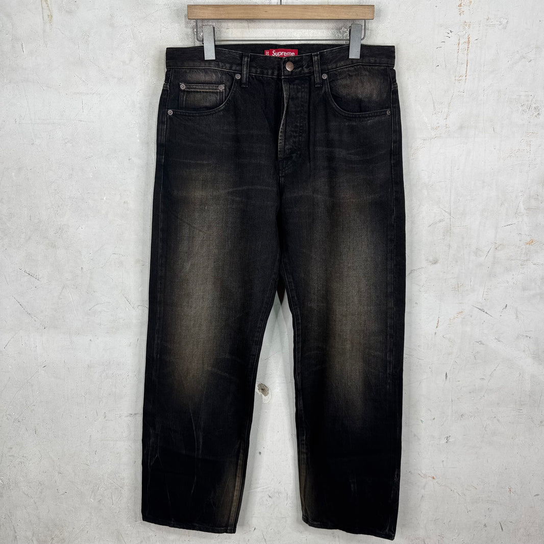 Supreme Black Baggy Selvedge Jeans