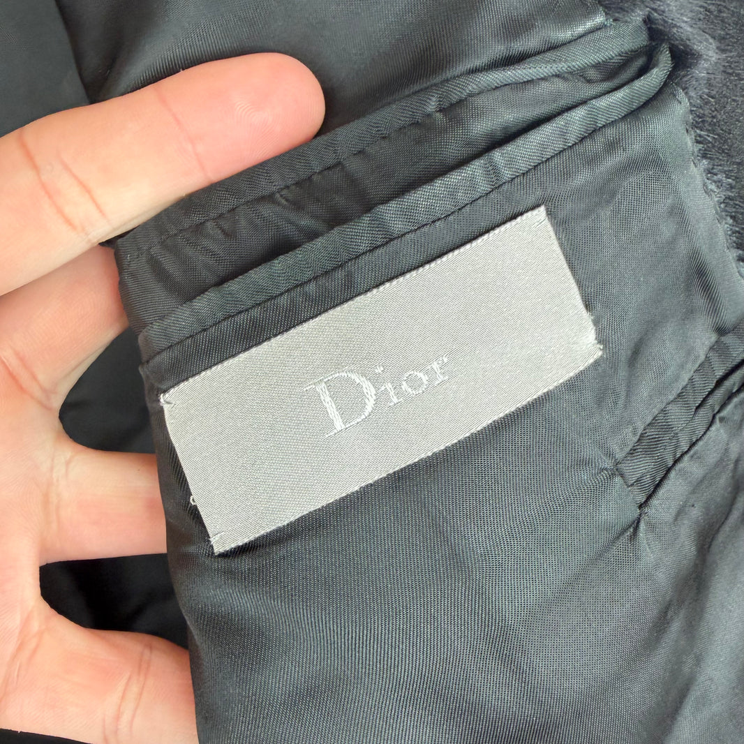 Dior Pony Hair Collar Wool Blazer Jacket