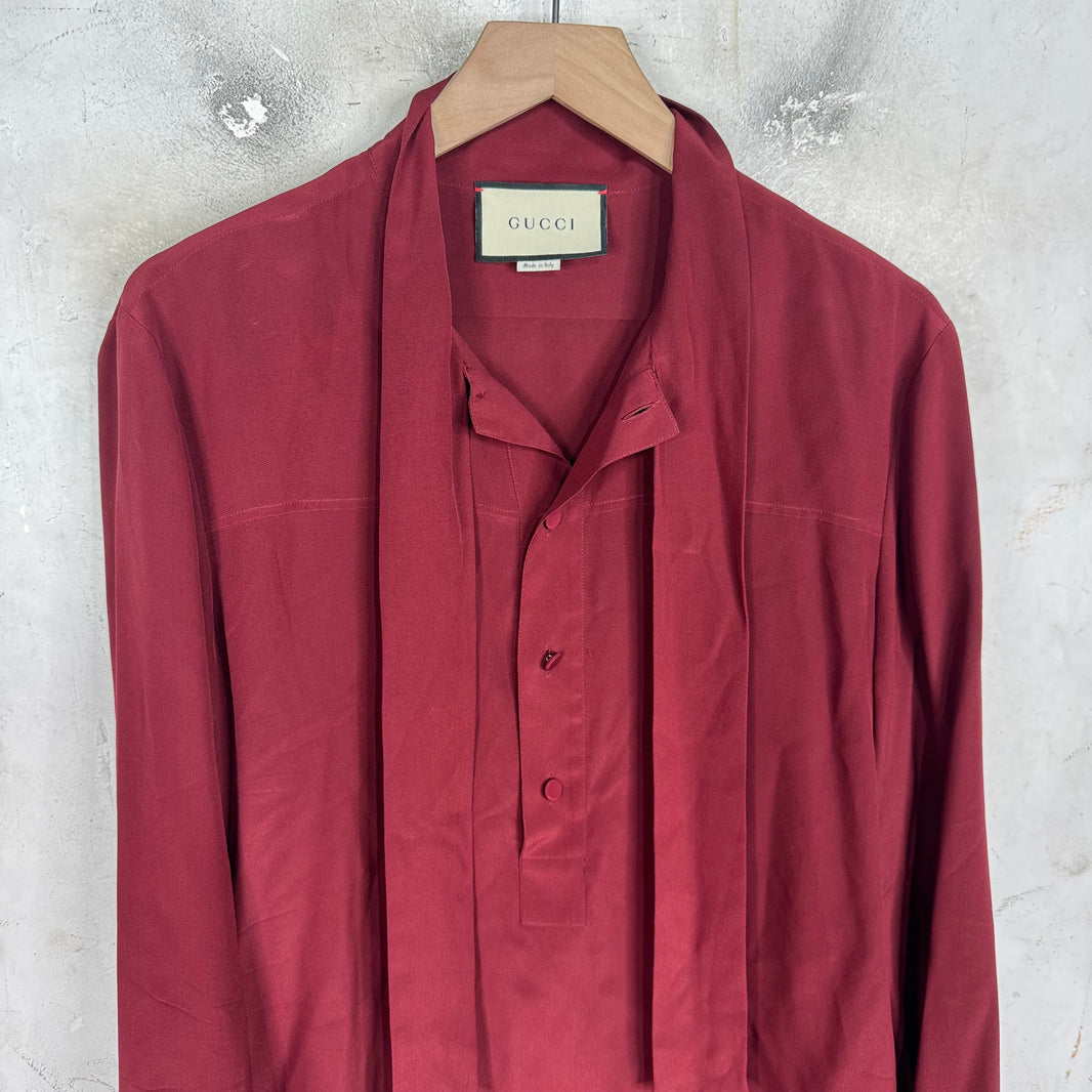 Gucci Silk Half Button Shirt