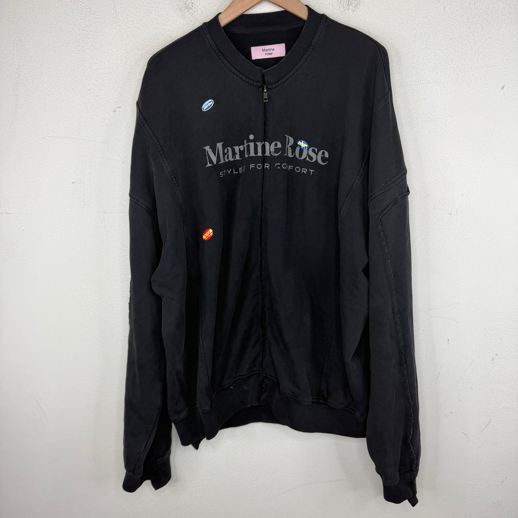 Martine Rose Sticker Cotton Zip Up Jacket