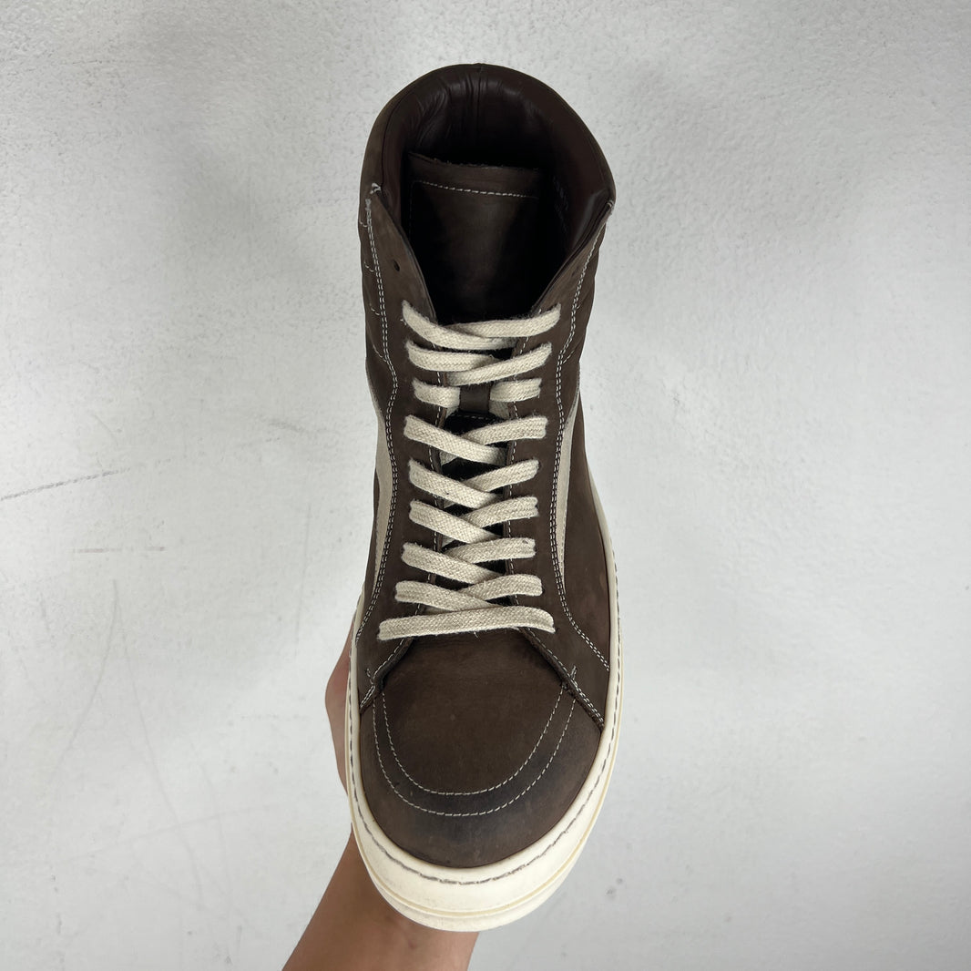 Rick Owens Brown Suede Vans High Sneakers
