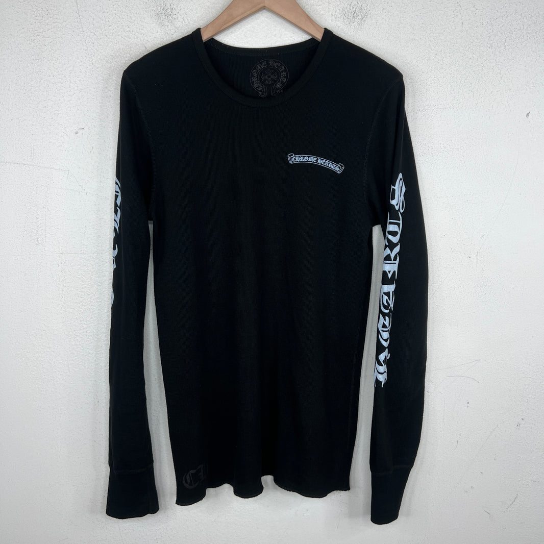 Chrome Hearts Black Scroll Logo Thermal Shirt