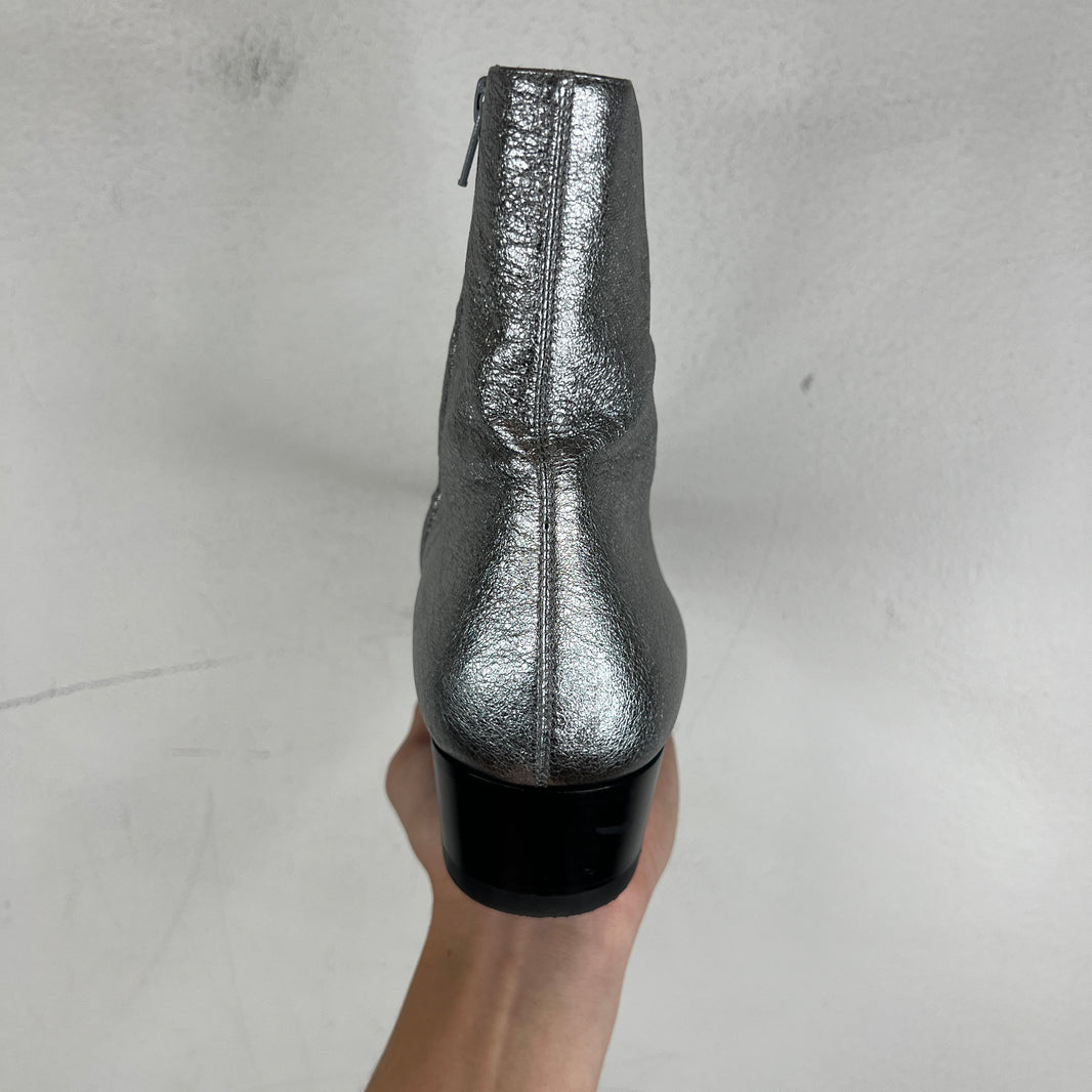 Saint Laurent Silver Wyatt Boots