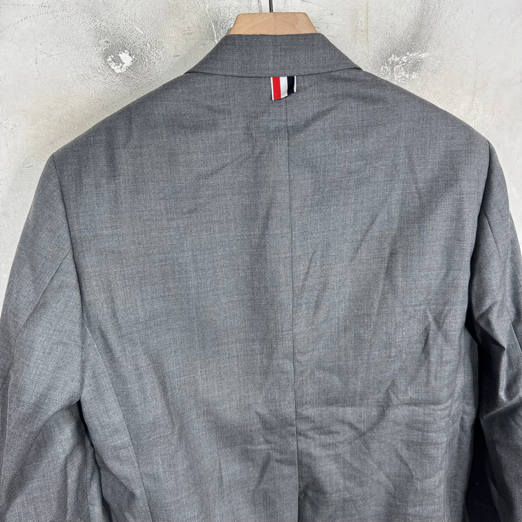 Thom Browne Light Grey Stripe Lining Blazer