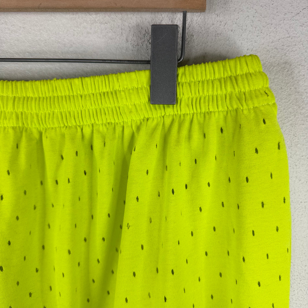Balenciaga Neon Green Mesh Effect Shorts