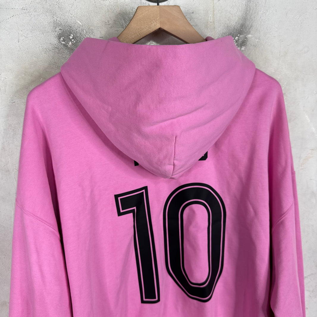 Balenciaga Pink Paris Soccer Zip Hoodie