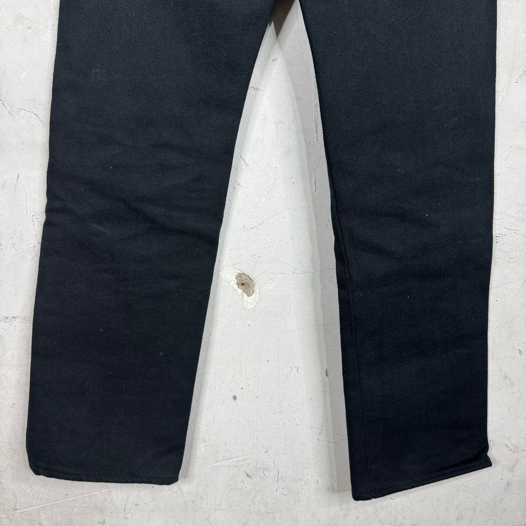 Iron Heart Hemmed Black Jeans