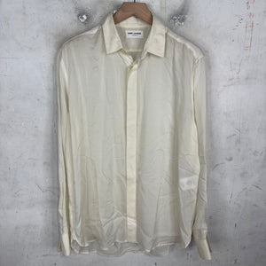 Saint Laurent Cream Cupro L/S Buttoned Shirt