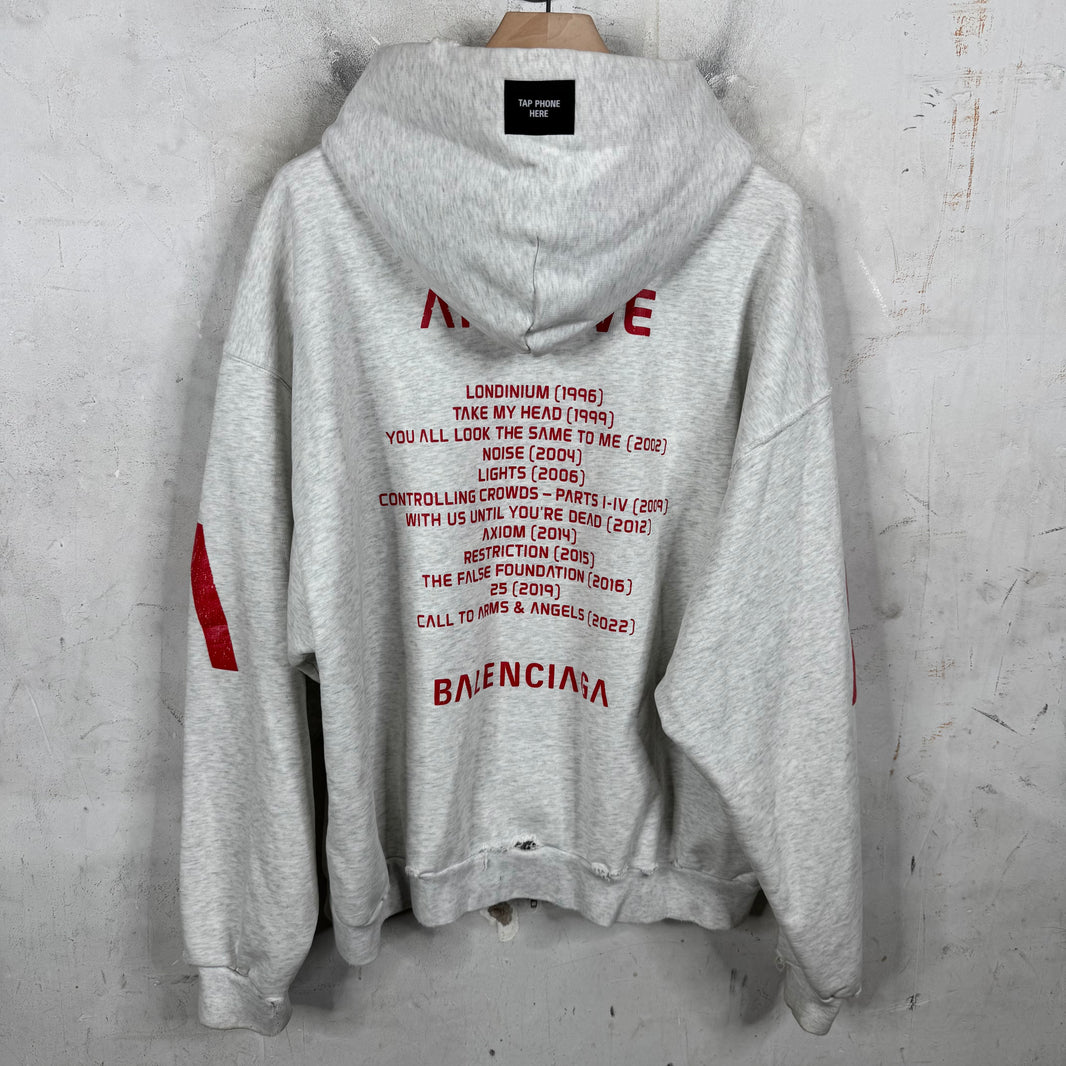 Balenciaga Grey Archive Music Zip Hoodie