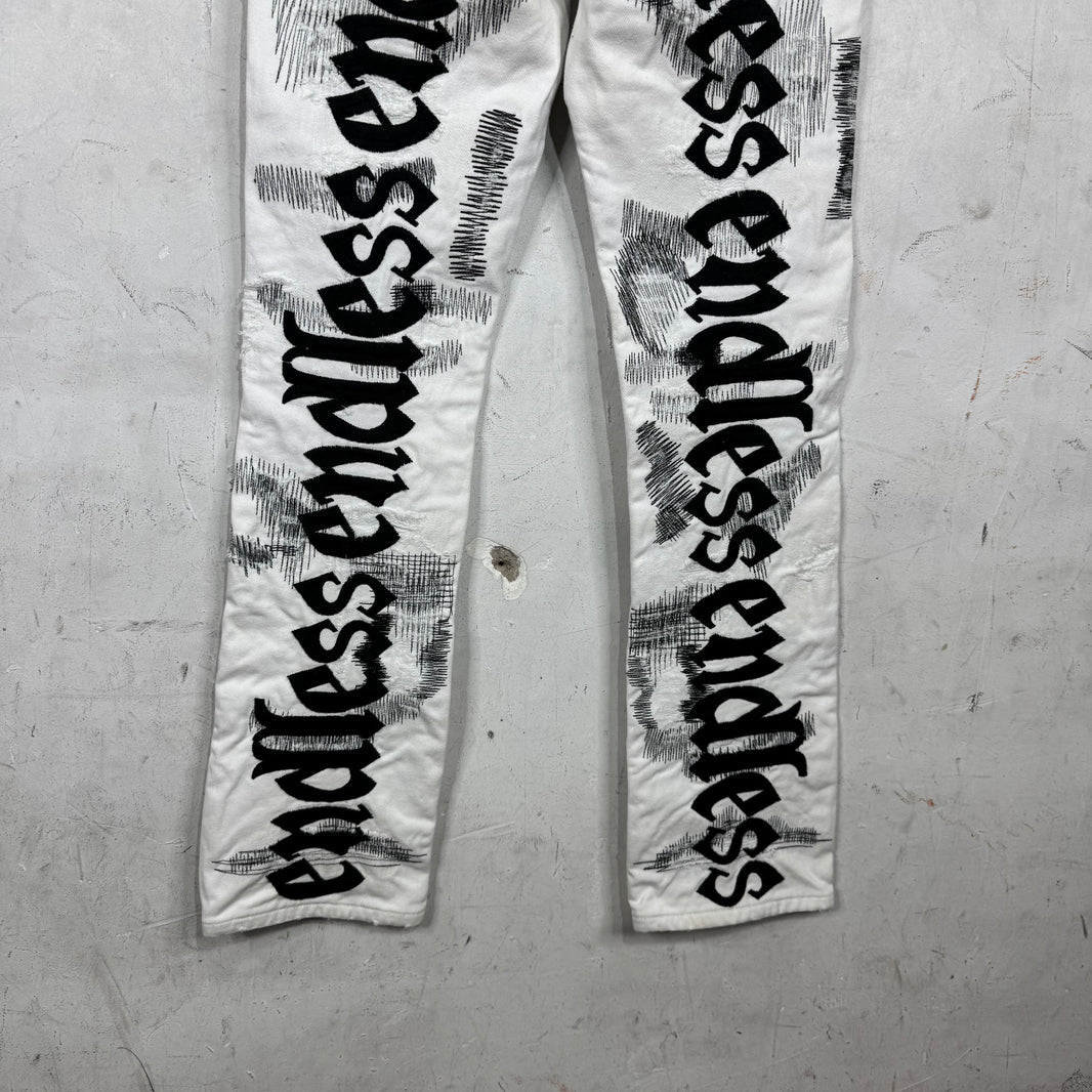 Endless Denim White Boro Jeans