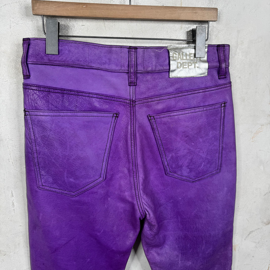 Gallery Dept Purple Leather Flared Pants