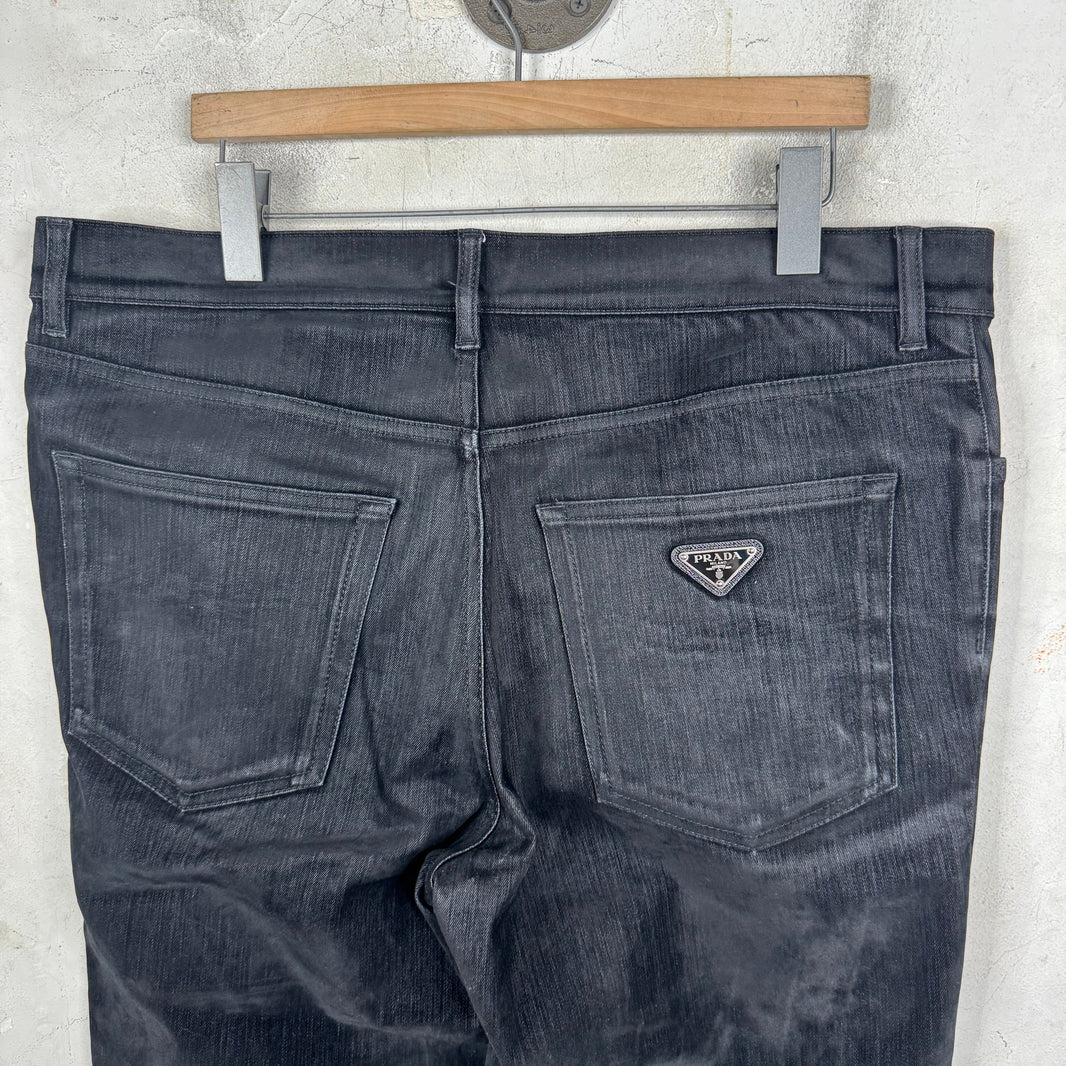 Prada Plaqued Velvet Jeans