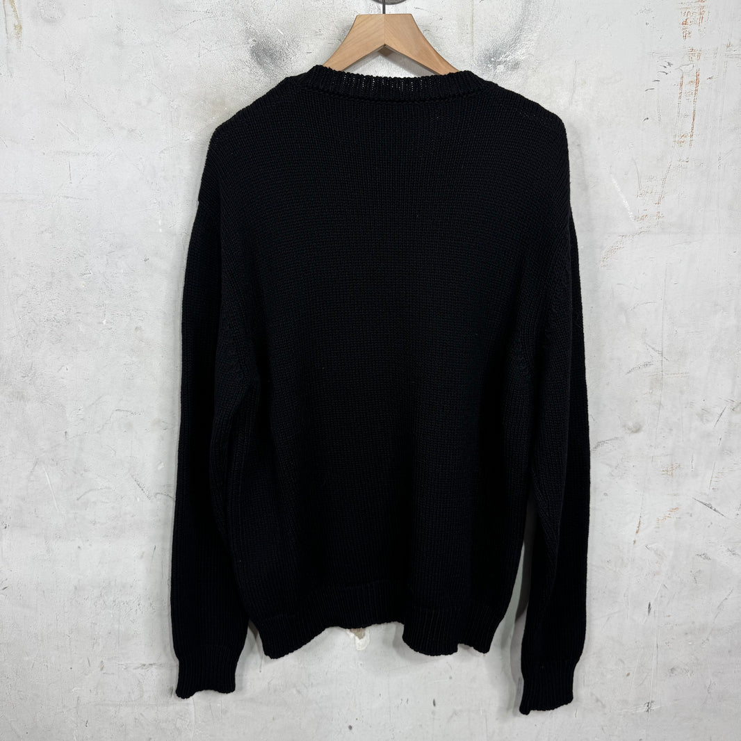Balmain Logo Knit Sweater Black