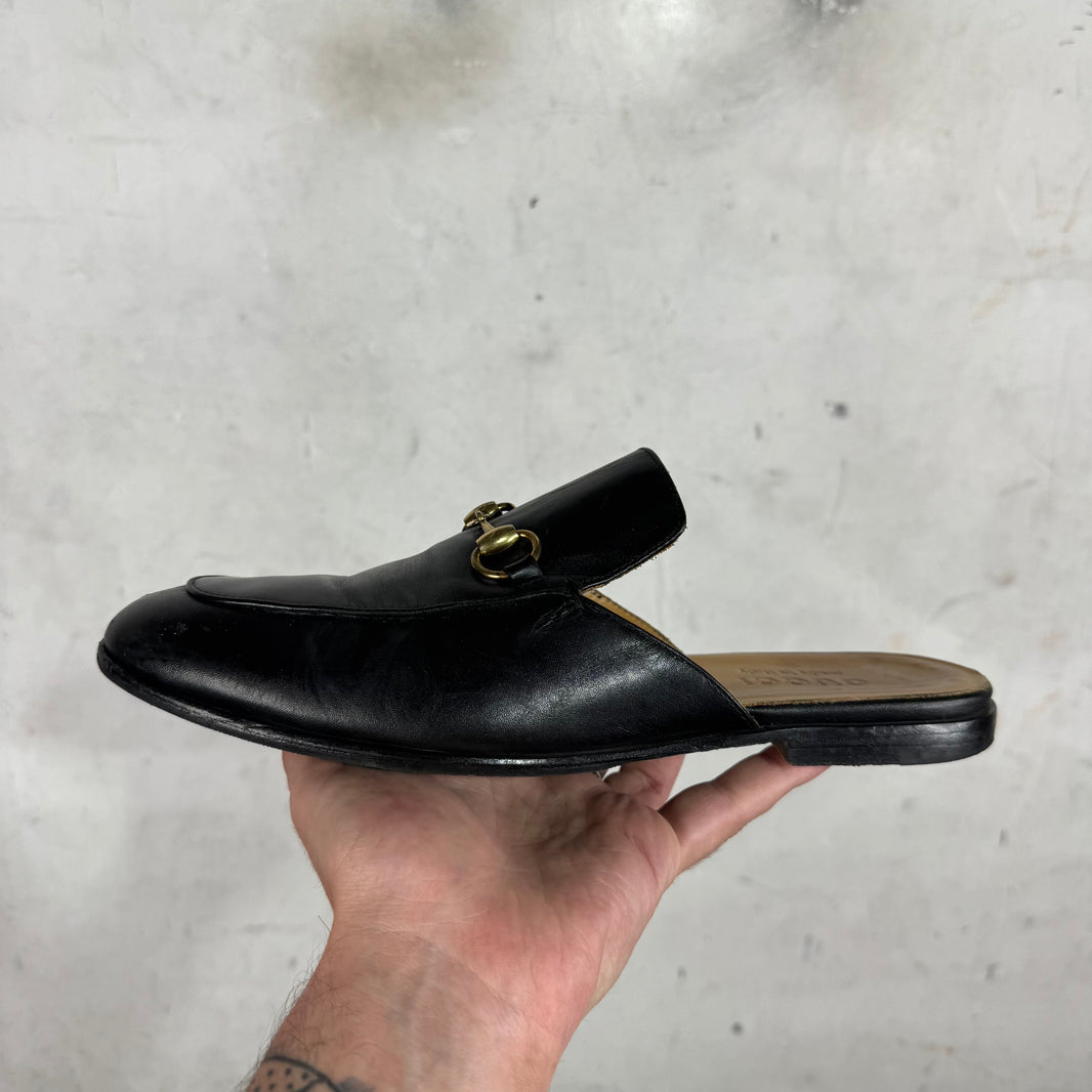 Gucci Black Horse-Bit Mules