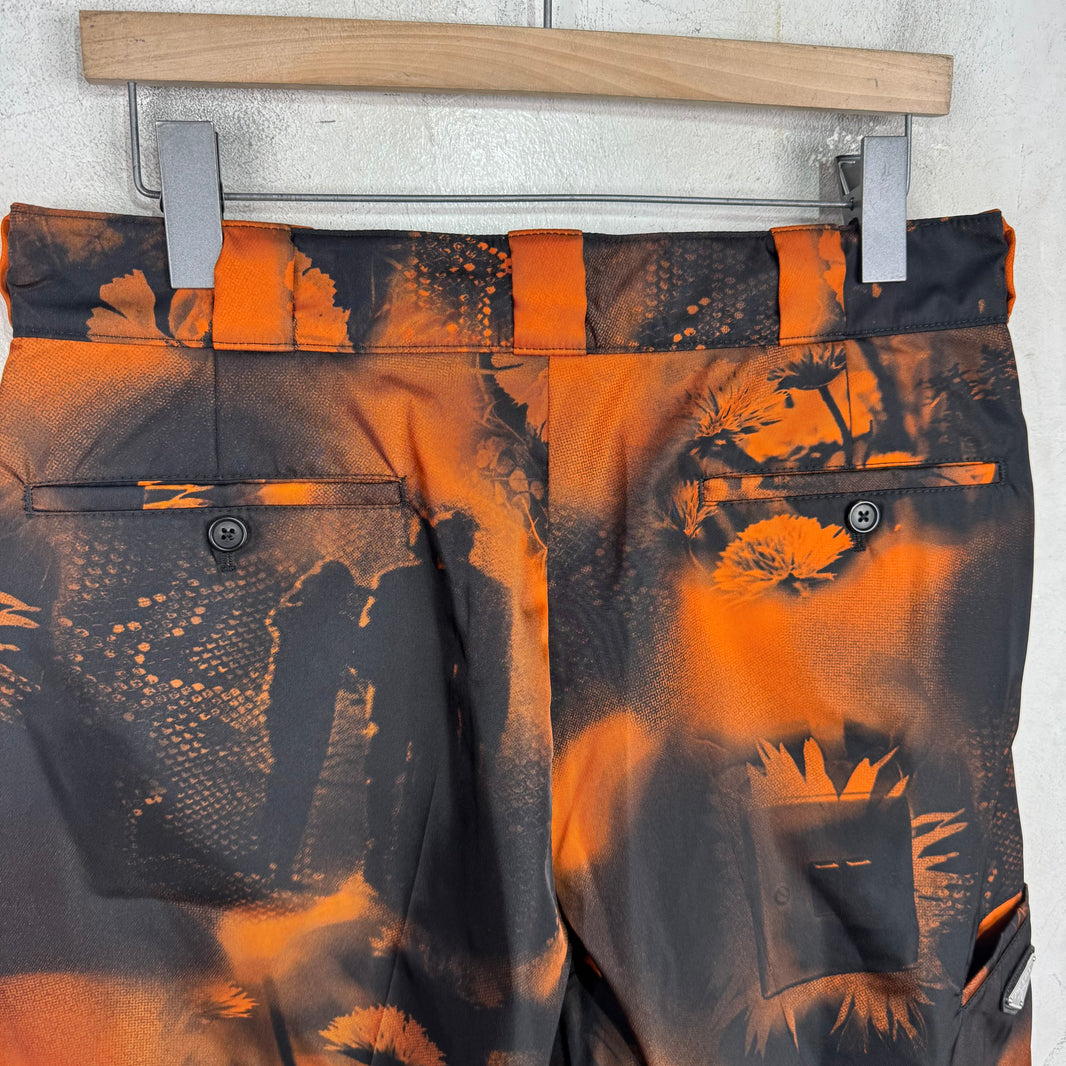 Prada Nylon Plaqued Patterned Shorts