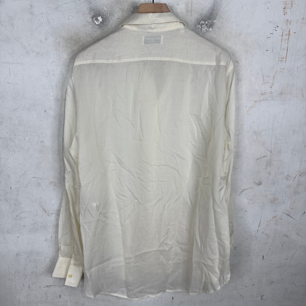 Saint Laurent Cream Cupro L/S Buttoned Shirt