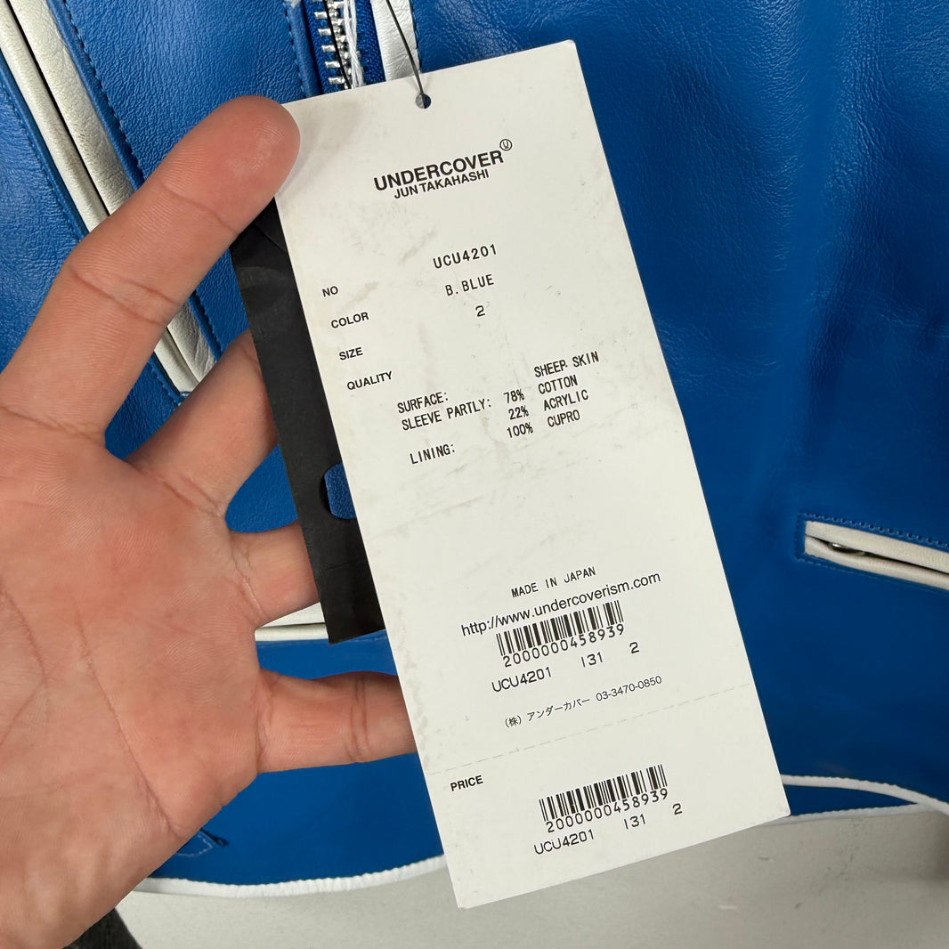 Undercover Blue Hybrid Leather Perfecto Jacket