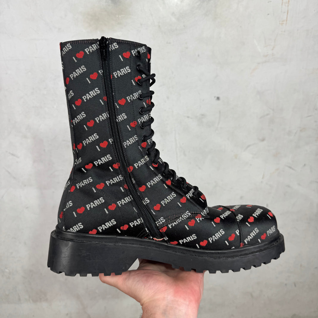 Balenciaga I Love Paris Zip Up Boots