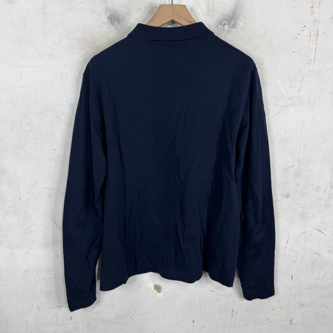 Prada Navy Badged L/S Polo