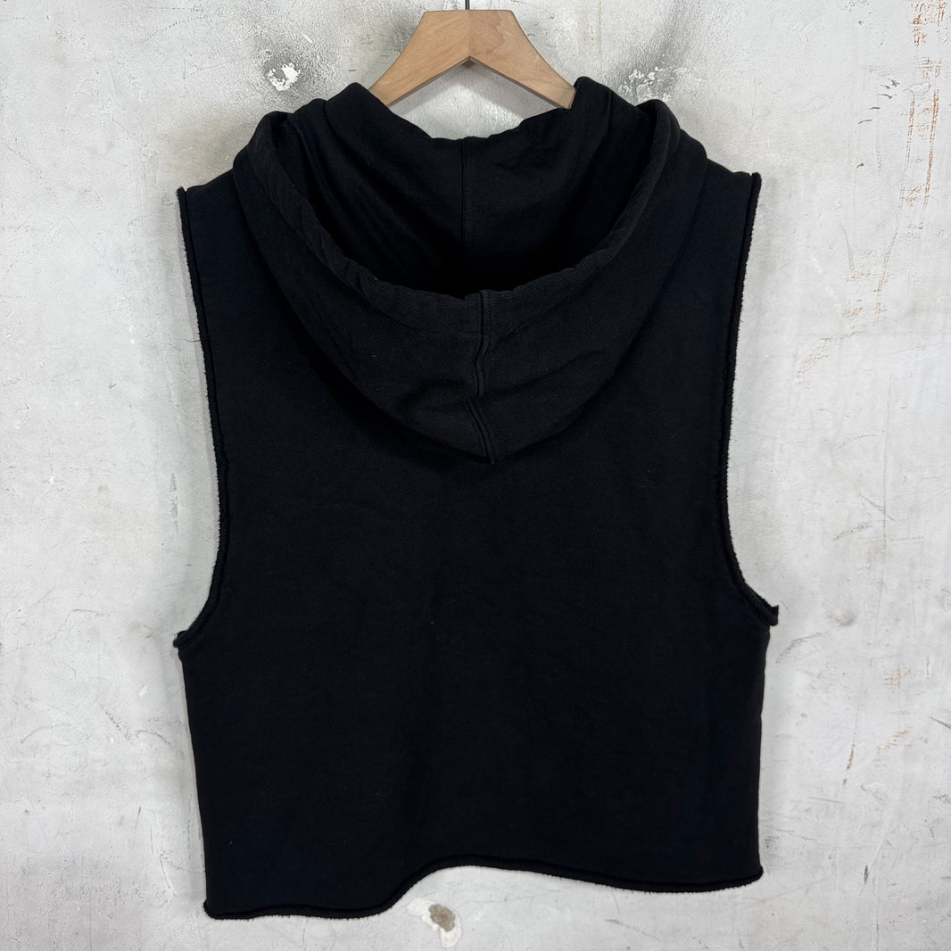 Rick Owens Black Sleeveless Hoodie