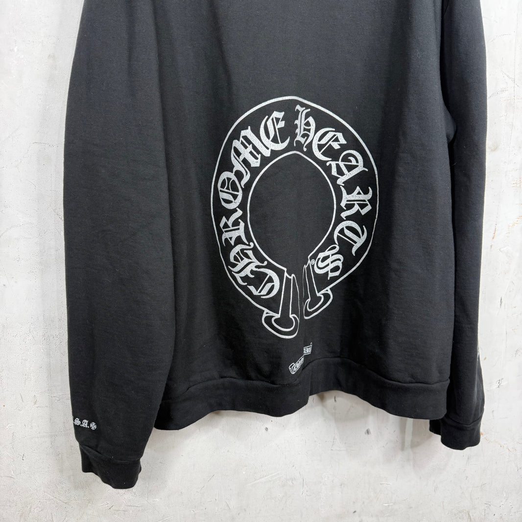 Chrome Hearts Silver Glitter Horseshoe Hoodie