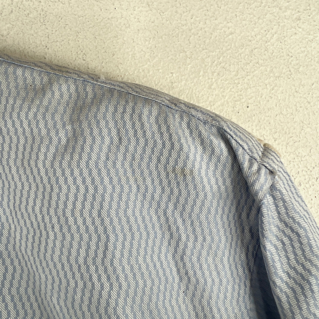 CDG Baby Blue Zigzag Pattern Button Up Shirt