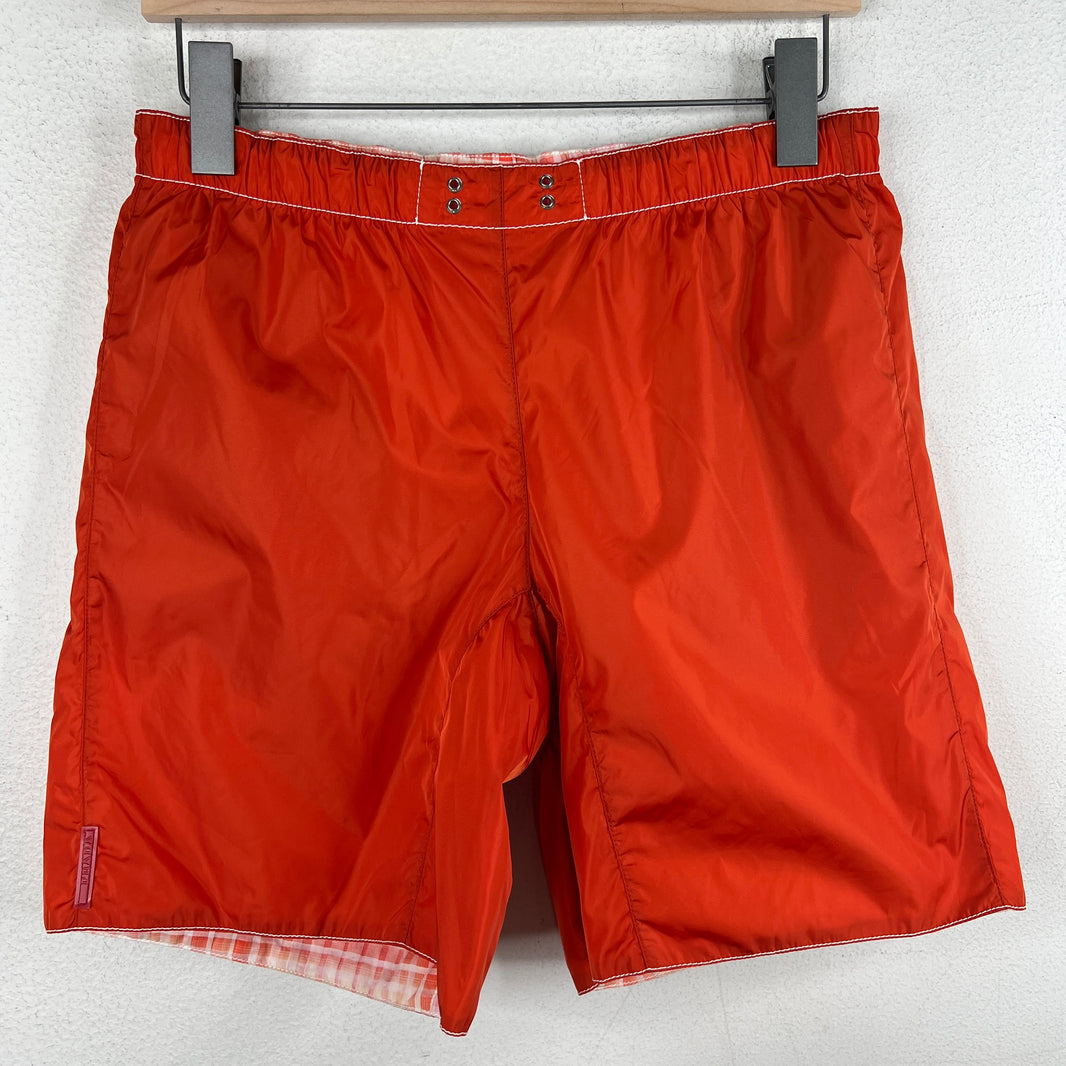 Prada  Reversible Plaid Printed Swim Shorts