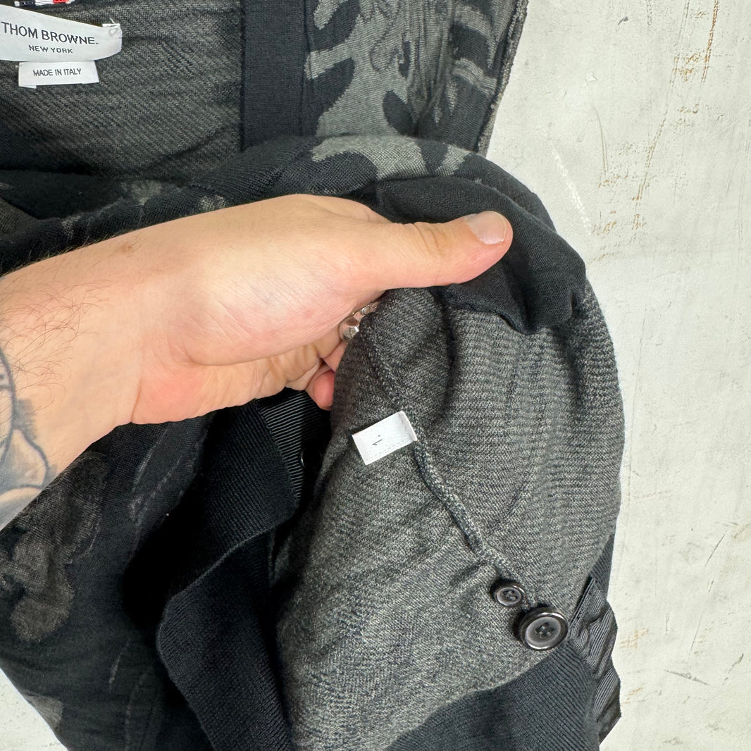 Thom Browne Cutoff Patterned Black Sweater Vest