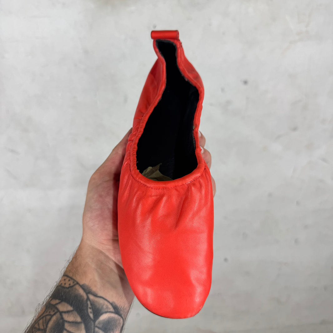 Celine Foldable Red Ballet Flats
