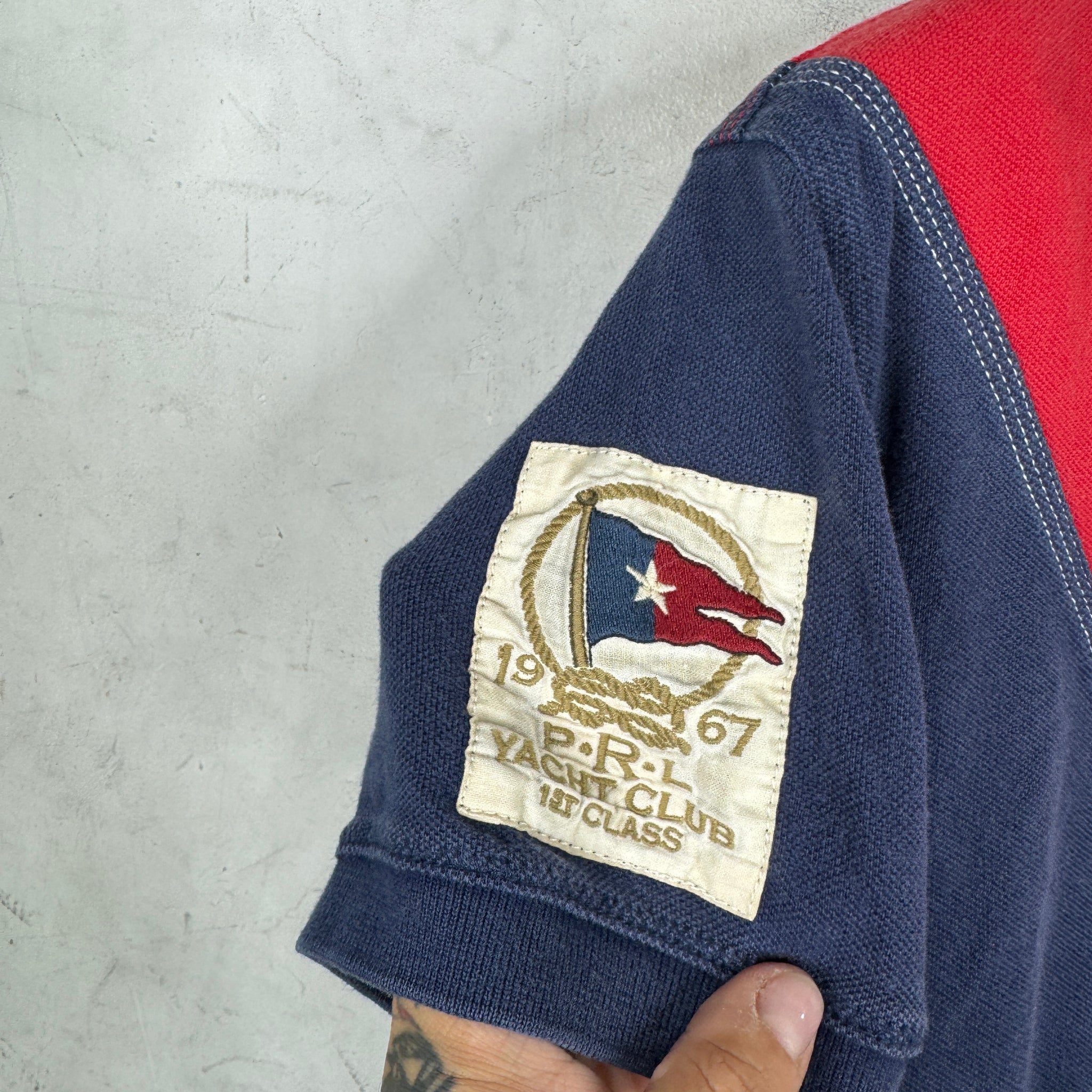 Polo Ralph Lauren Red Blue Split Polo Shirt