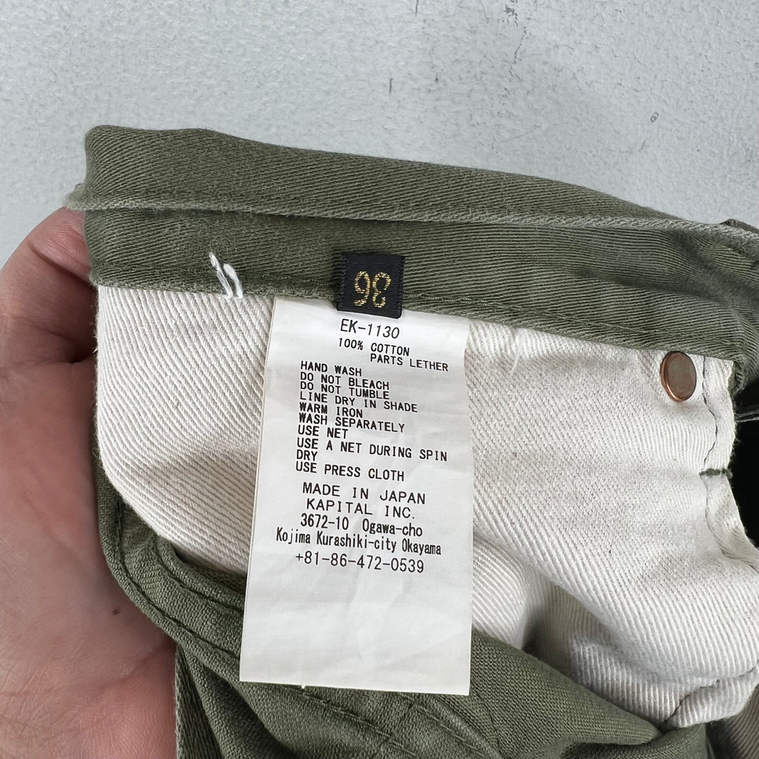 Kapital Smiley Embroidered Buckleback Pants
