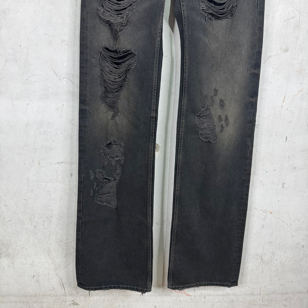 Balenciaga Distressed Straight Jeans