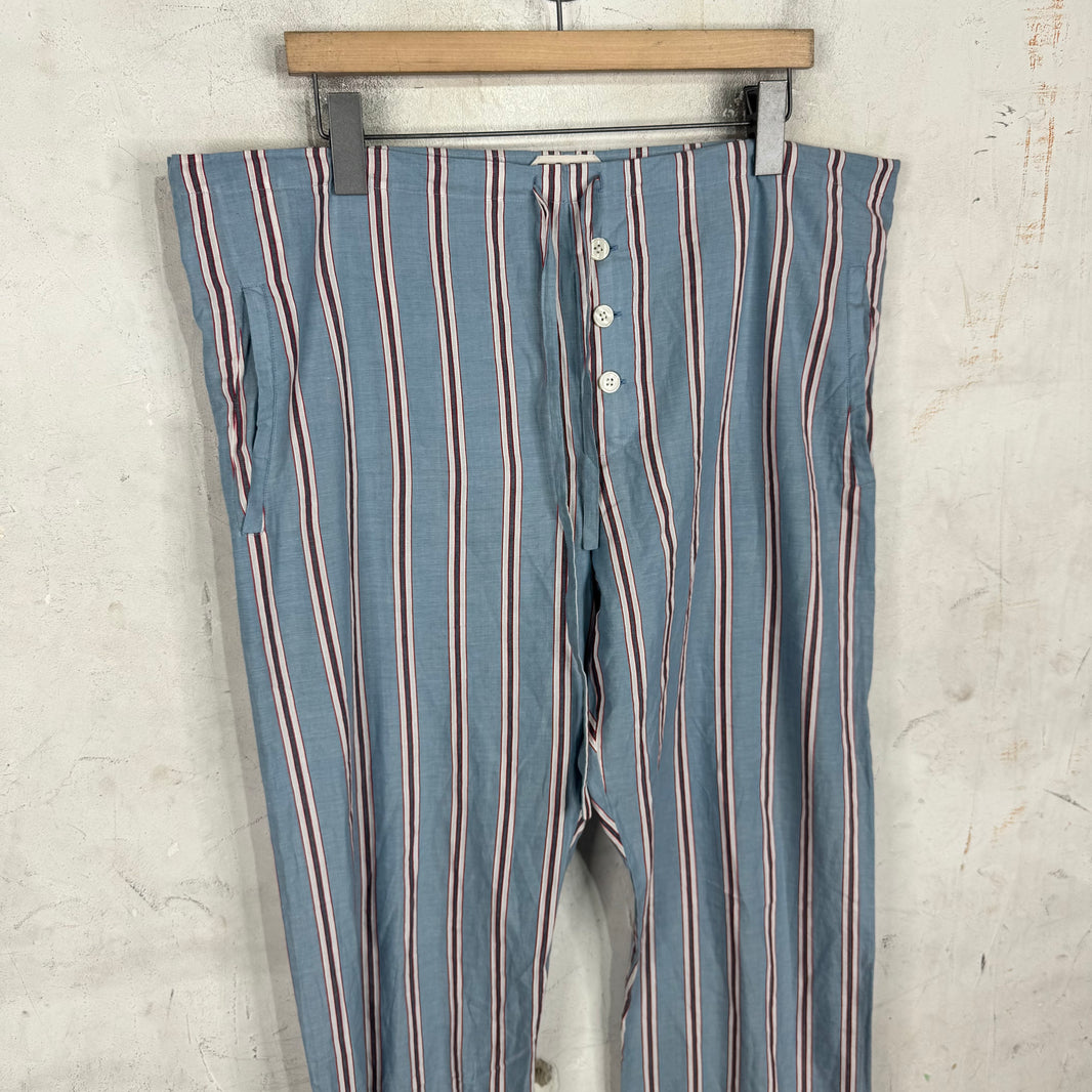 Bode Blue Striped Pajama Pants