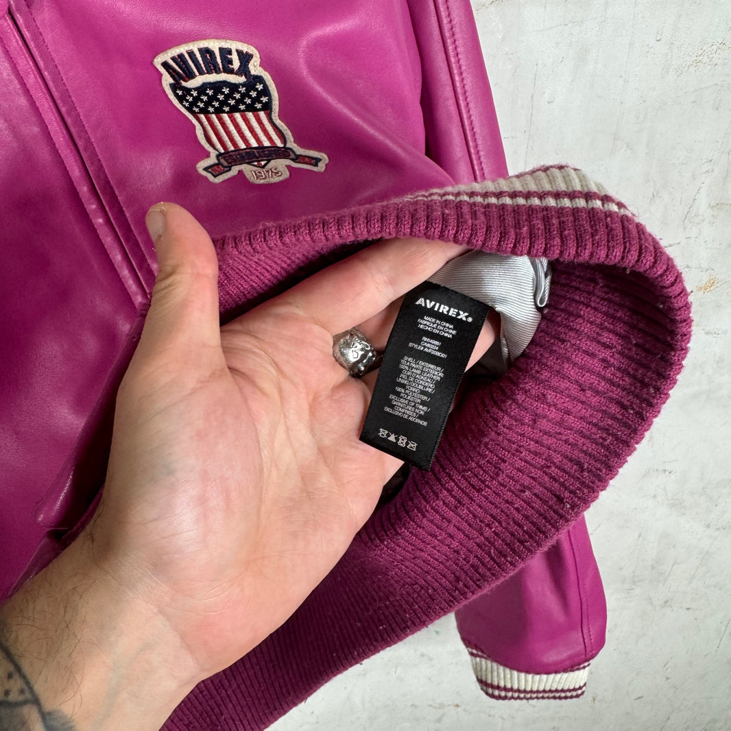 Avirex Pink Crest Leather Jacket