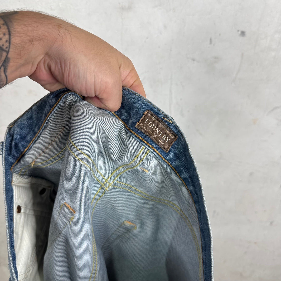 Kapital Blue Bone Denim Shorts