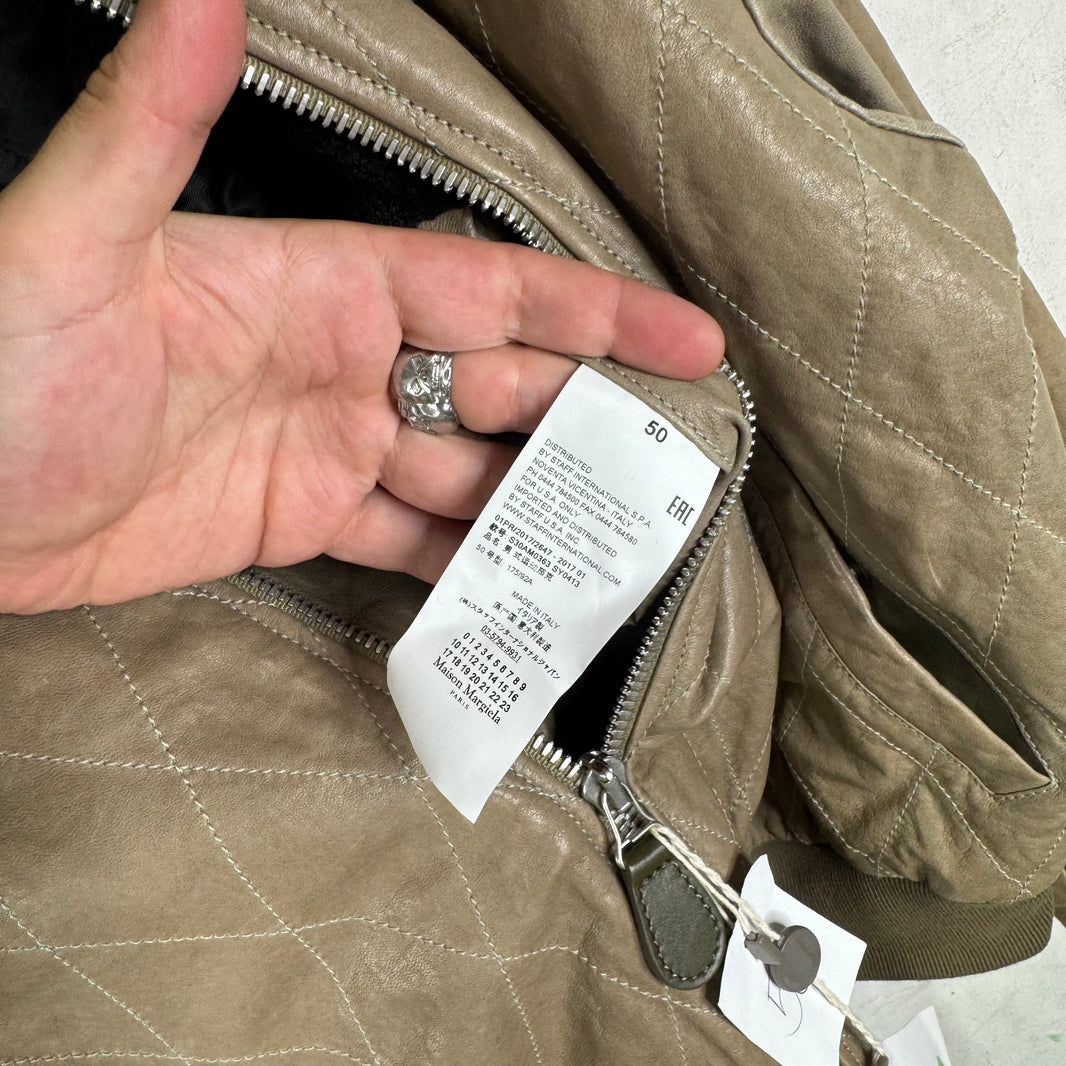 Margiela Diamond Quilted Leather Bomber