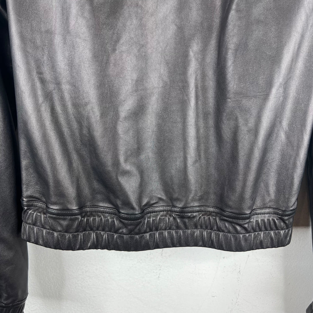 Rick Owens Black Python Leather Moto Jacket