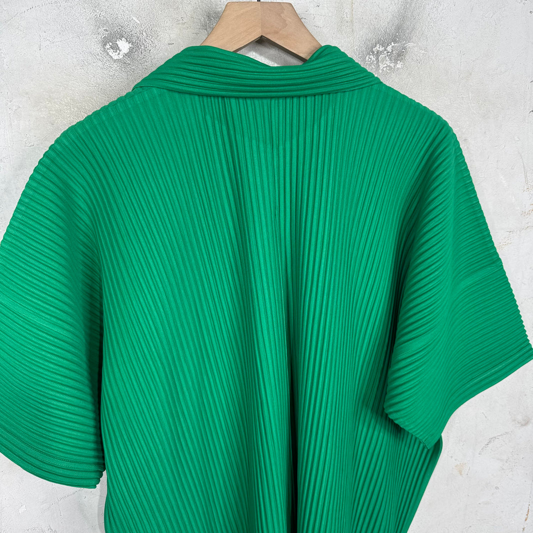 Issey Miyake Homme Plisse Green Buttoned Shirt