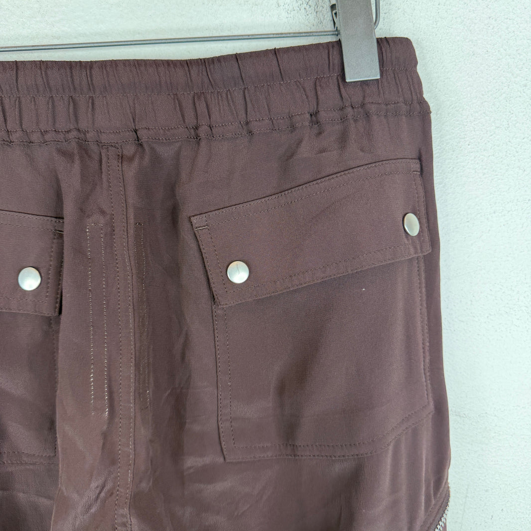 Rick Owens Burgundy Cargo Joggers