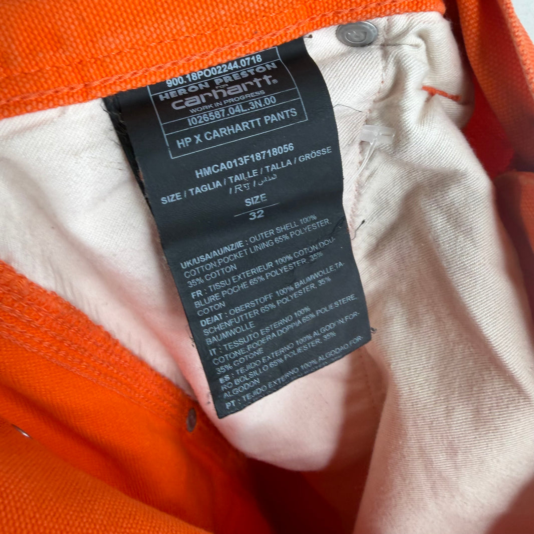 Heron Preston Carhartt Orange Double Knee Dungarees