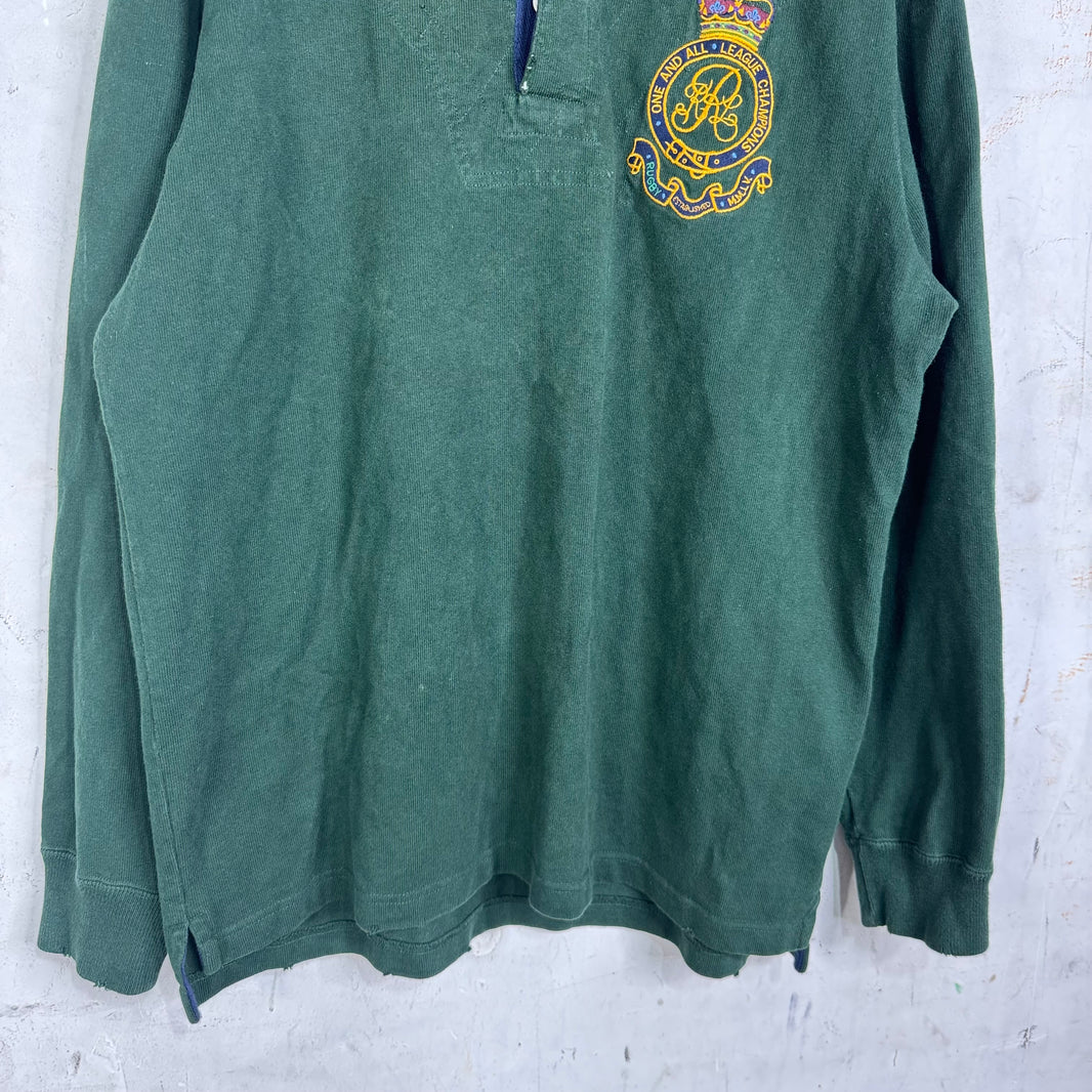 Ralph Lauren Rugby Green Crest Patch L/S Polo