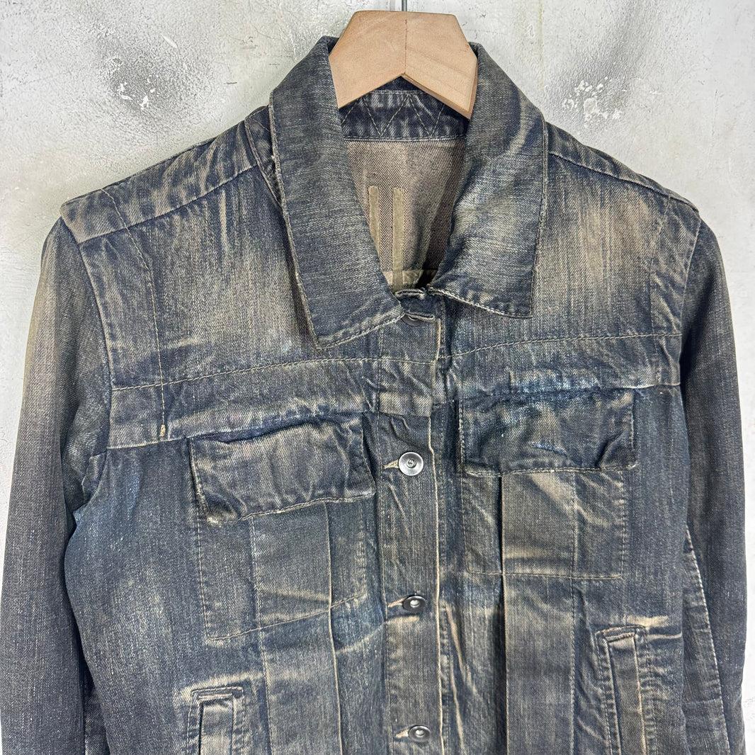 Rick Owens Olmar & Mirta Mudded Denim Jacket