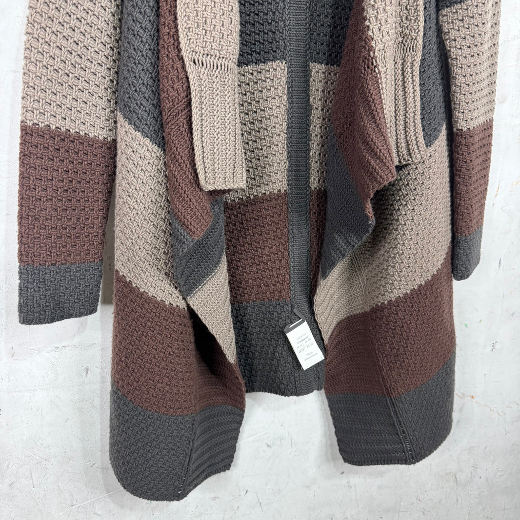 Rick Owens Mastadon Knitted Color Blocked Poncho