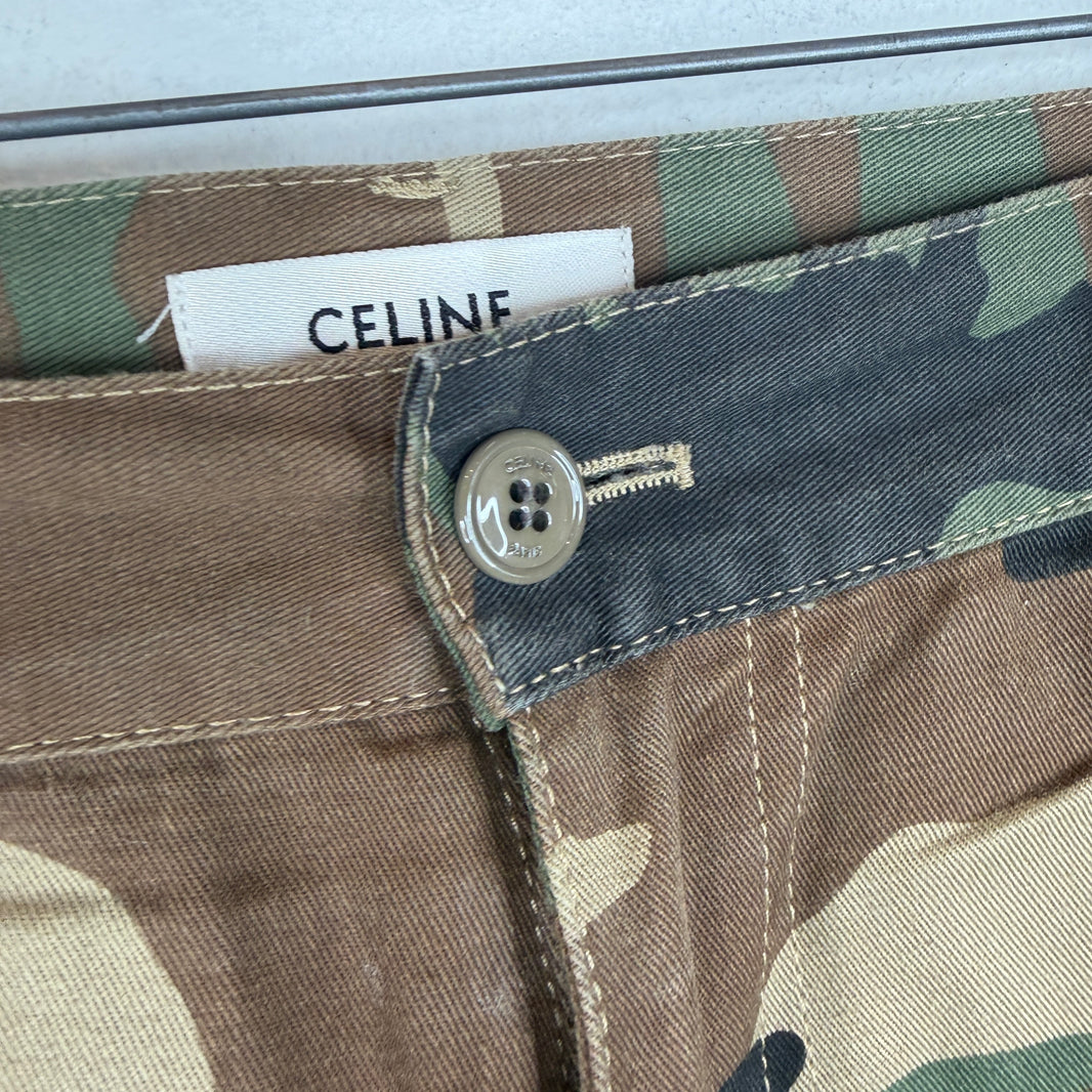 Celine Adjustable Camo Cargo Pants