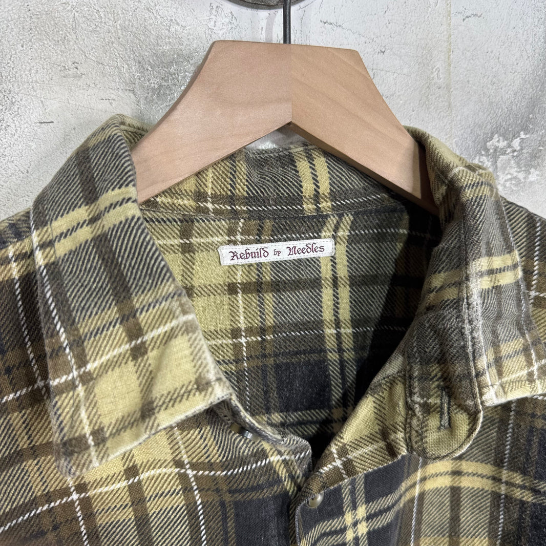 Needles Rebuilt Beige Plaid Flannel