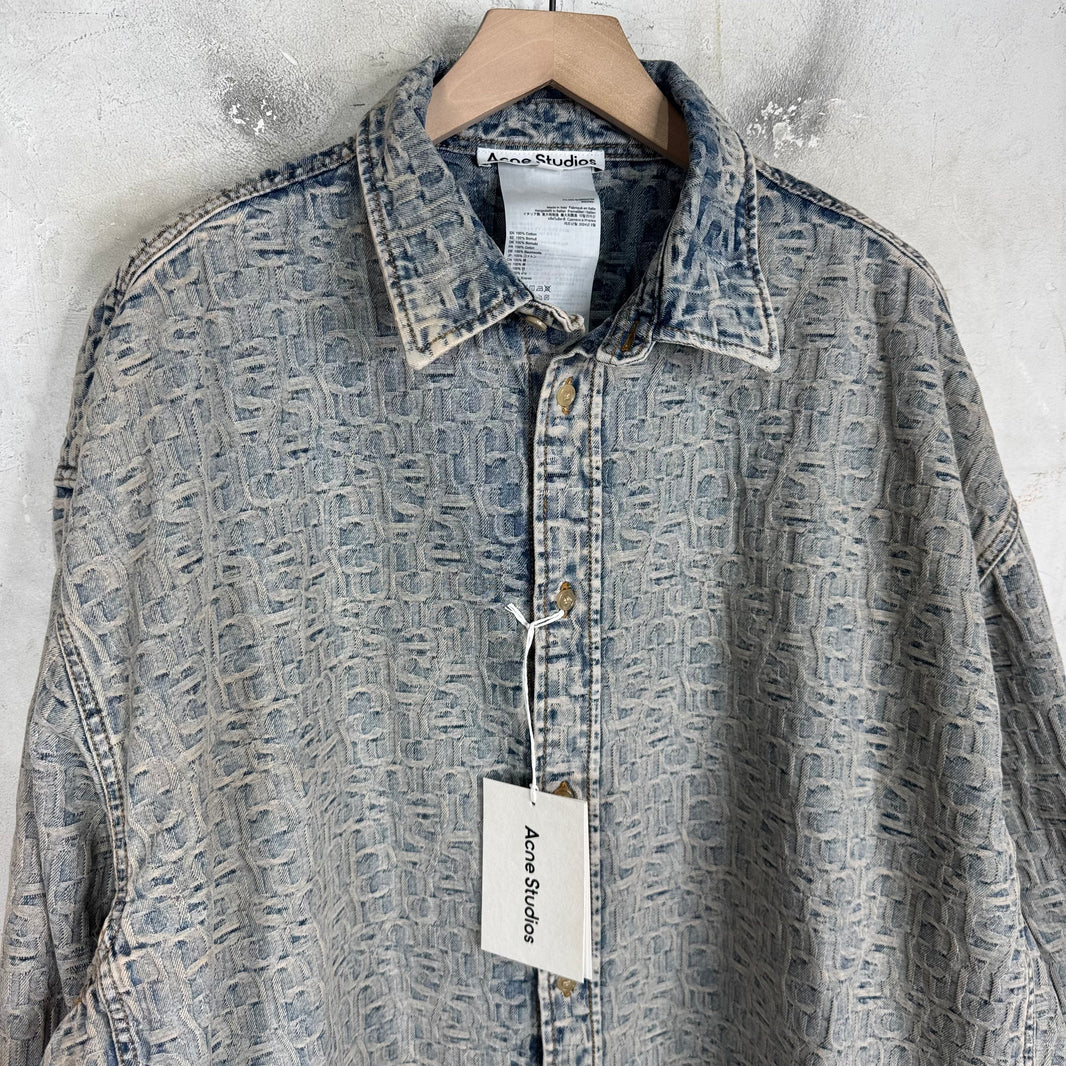 Acne Studios Jacquard Logo Denim Overshirt