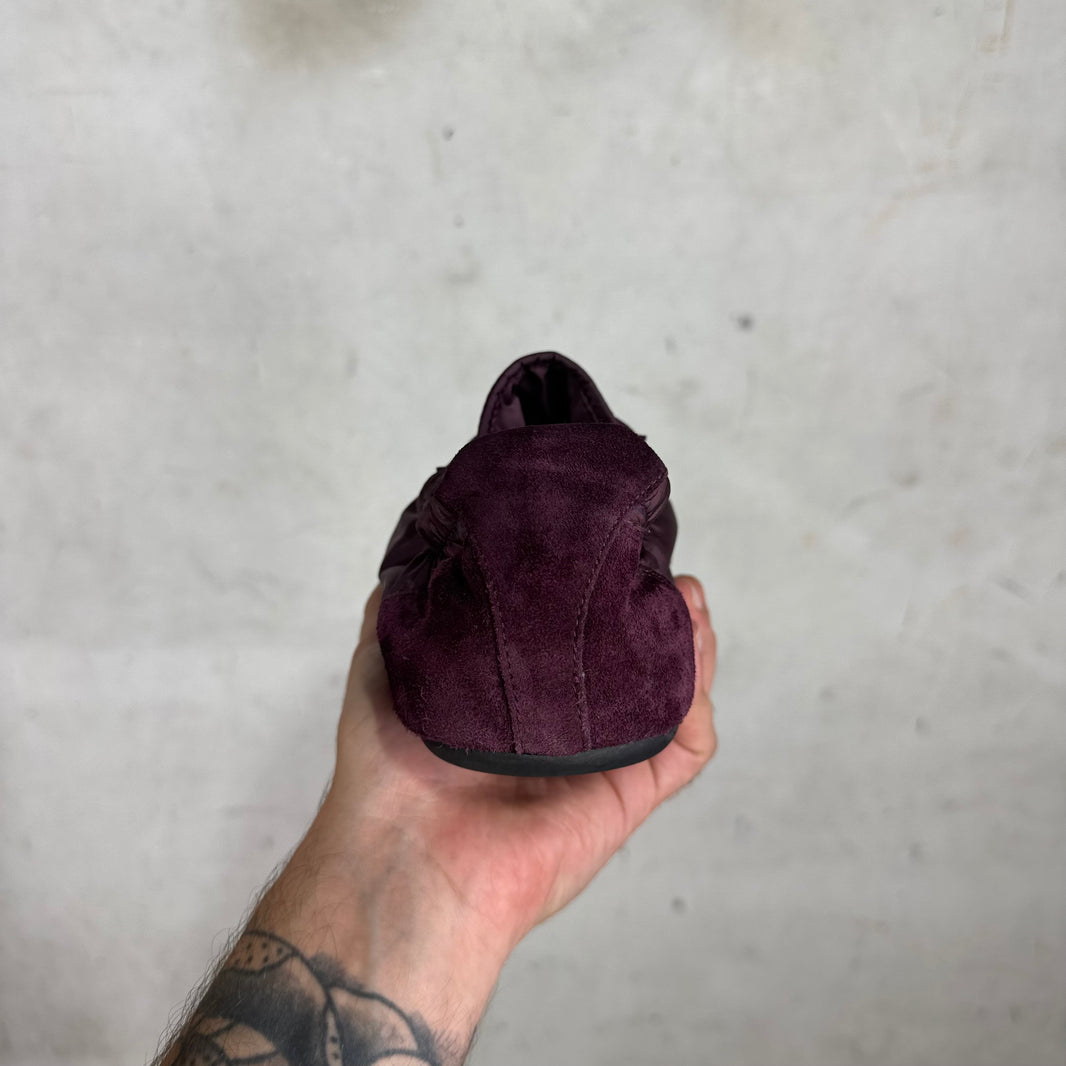 Prada Maroon Nylon Collapse Sneakers