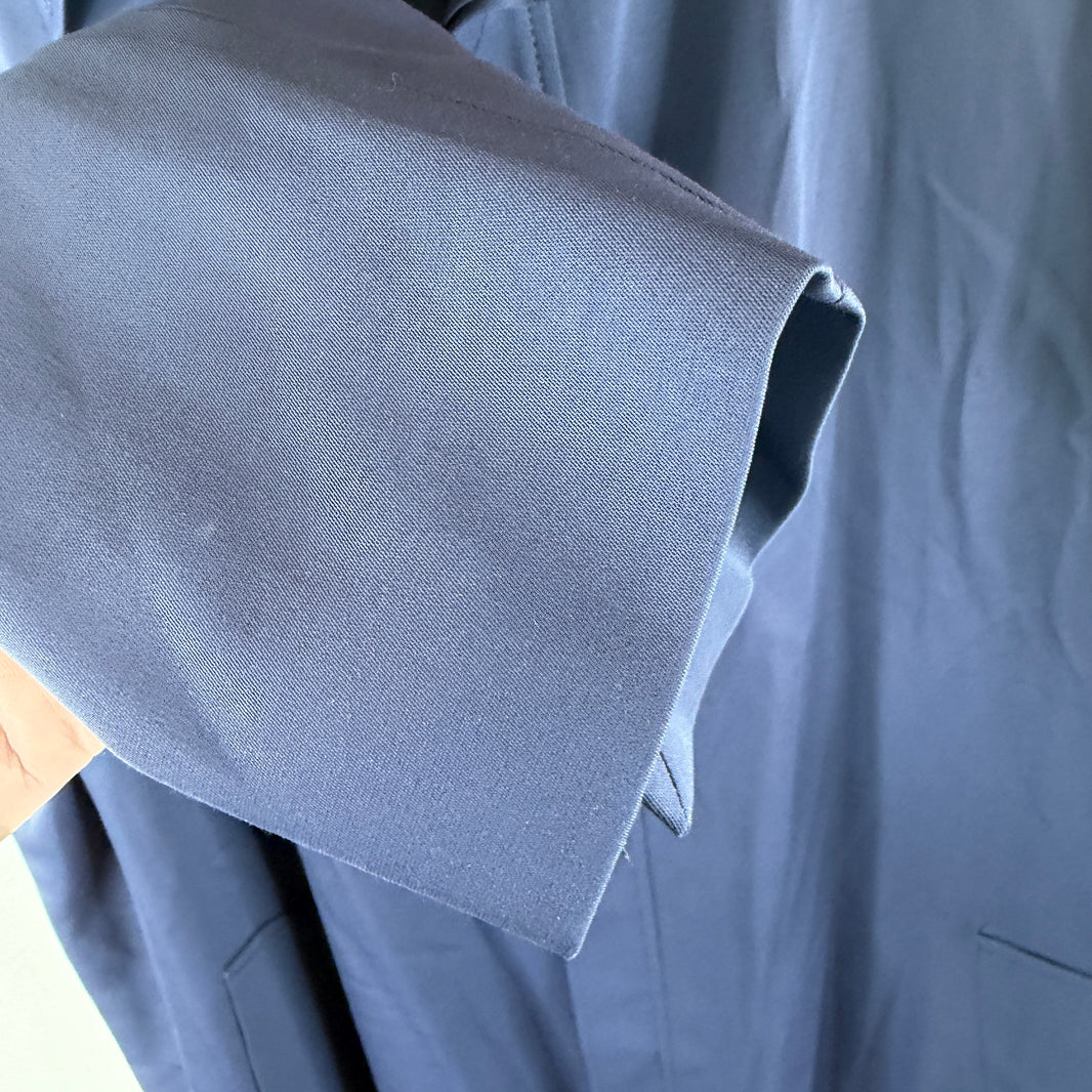 Balenciaga Navy Button Up Trench Coat