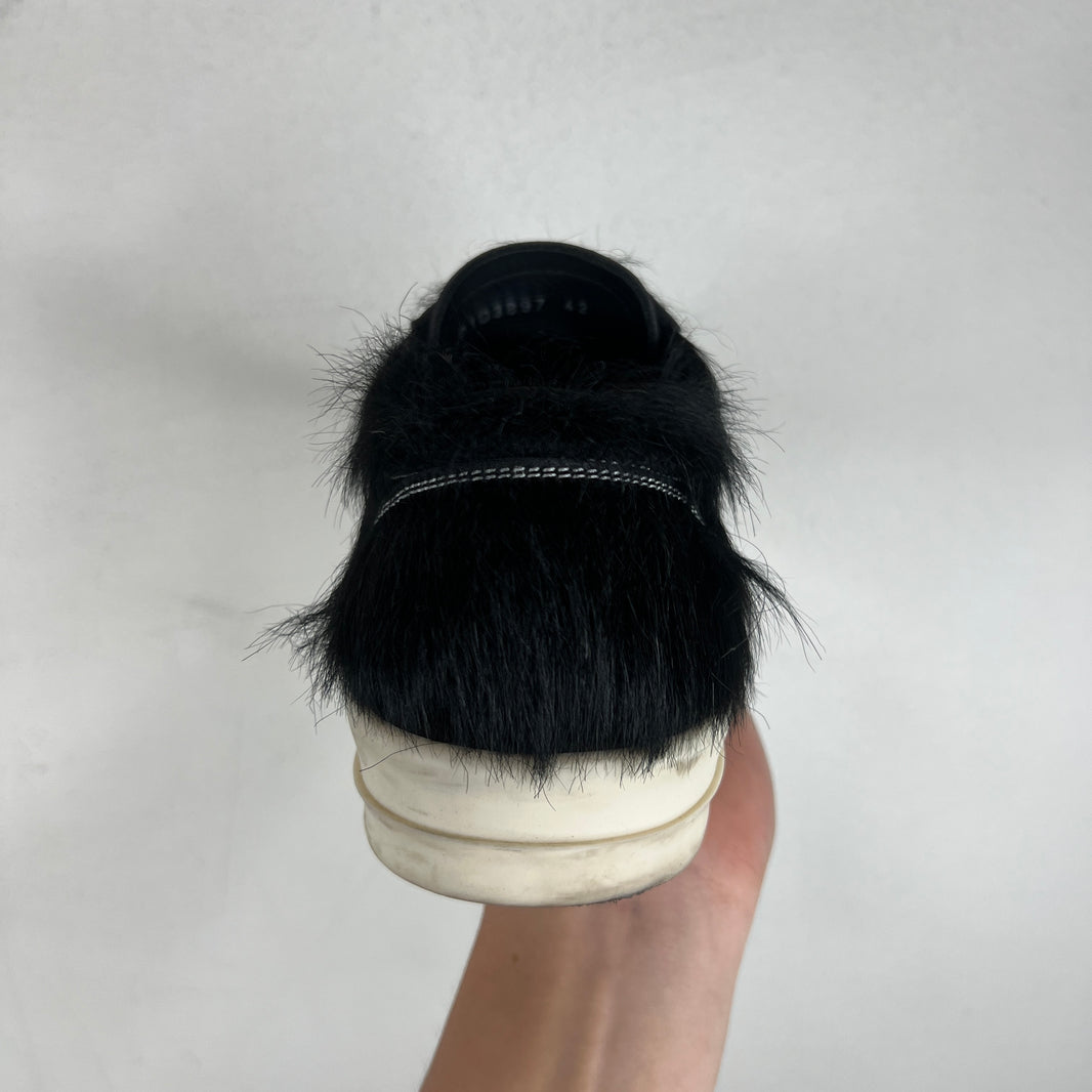 Rick Owens Black Ponyhair Vintage Sneakers