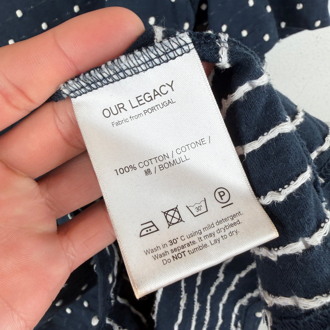 Our Legazy Navy Polka Dot Stitched T-Shirt